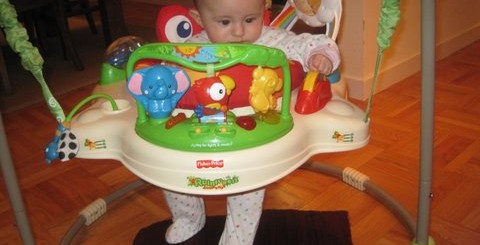 3 month old in exersaucer